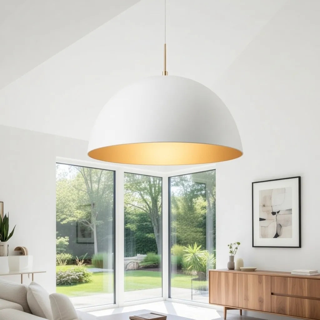 Pendelleuchte mit modernem Kuppelschirm und verstellbarem Hängekabel