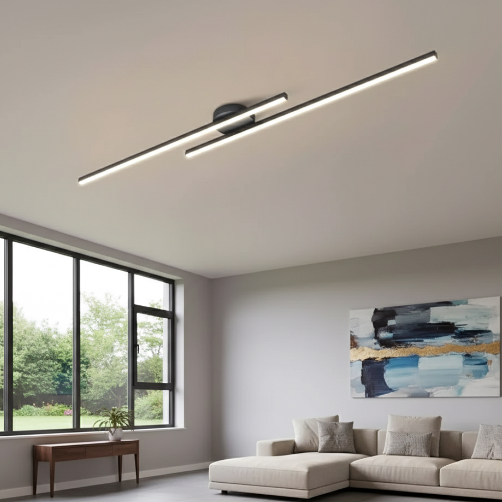 LED-Deckenleuchte mit linearen Streben, modernes minimalistisches Design zur Bündigmontage für Schlafzimmer und Esszimmer