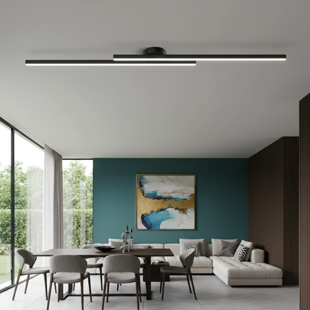 LED-Deckenleuchte mit linearen Streben, modernes minimalistisches Design zur Bündigmontage für Schlafzimmer und Esszimmer