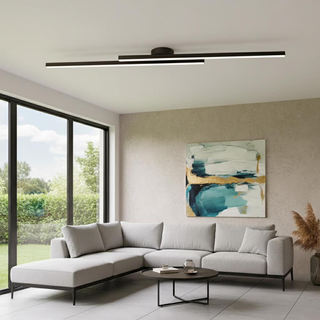 LED-Deckenleuchte mit linearen Streben, modernes minimalistisches Design zur Bündigmontage für Schlafzimmer und Esszimmer