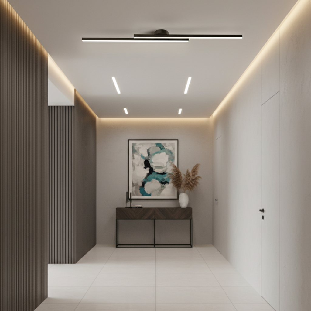 LED-Deckenleuchte mit linearen Streben, modernes minimalistisches Design zur Bündigmontage für Schlafzimmer und Esszimmer