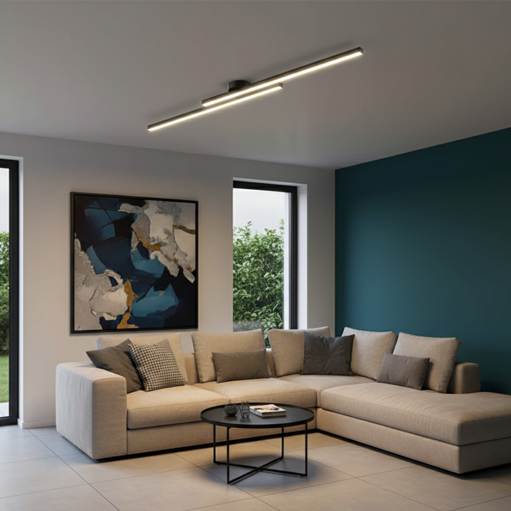 LED-Deckenleuchte mit linearen Streben, modernes minimalistisches Design zur Bündigmontage für Schlafzimmer und Esszimmer