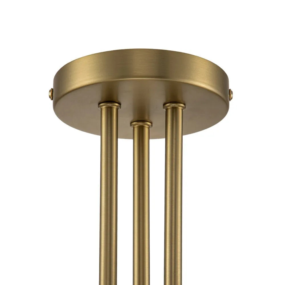 Lounge-Deckenleuchte zur halbdirekten Montage, Sputnik-Design mit 3 Leuchten im Mid-Century-Stil und Lampenschirmen aus Milchglas