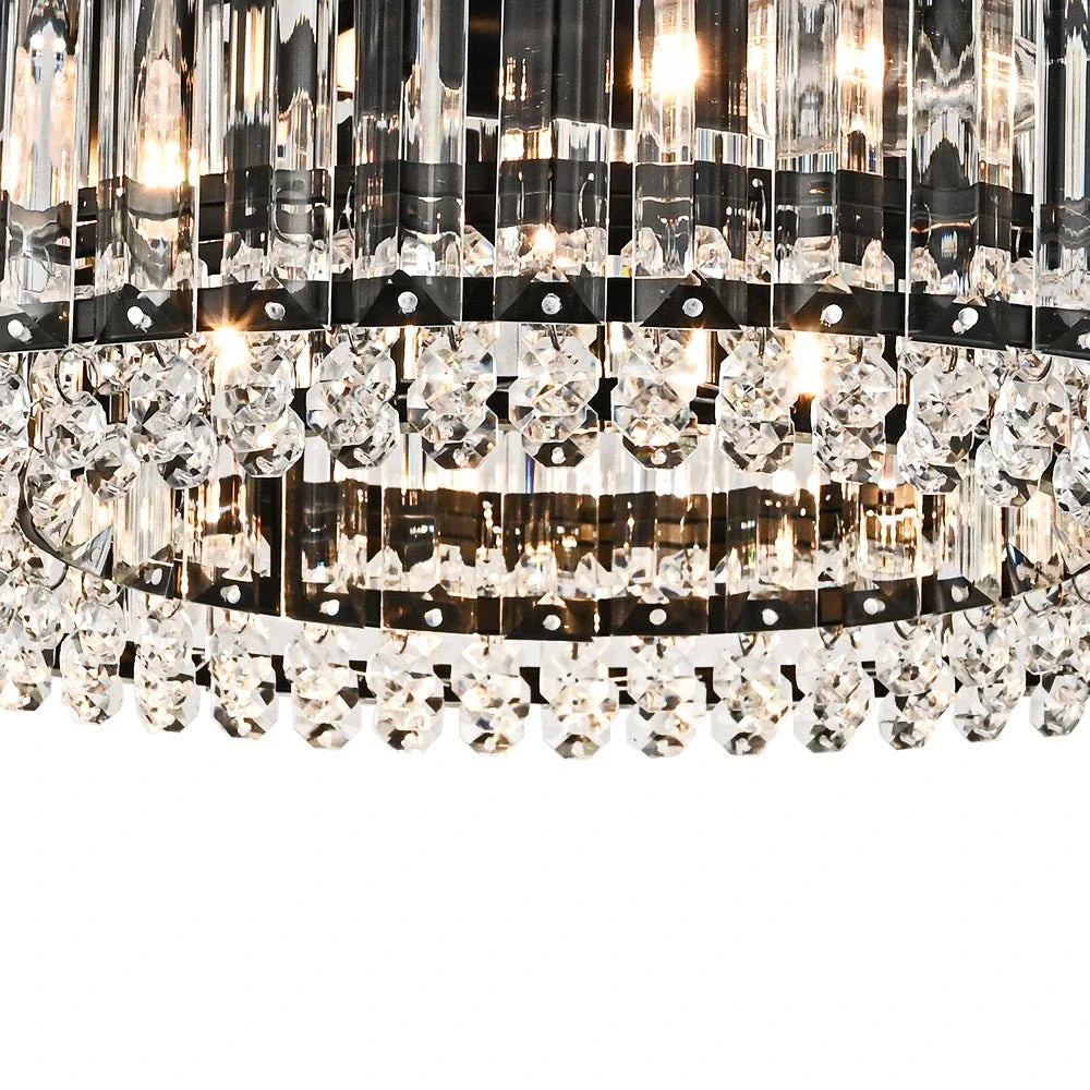 Kian Modern 3-Light Crystal Drum Semi-Flush Ceiling Light
