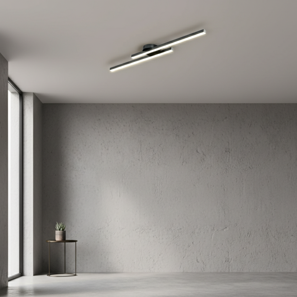 LED Ceiling Light Fixture with Linear Bars Modern Minimalist Flush Mount for Bedroom Dining Room