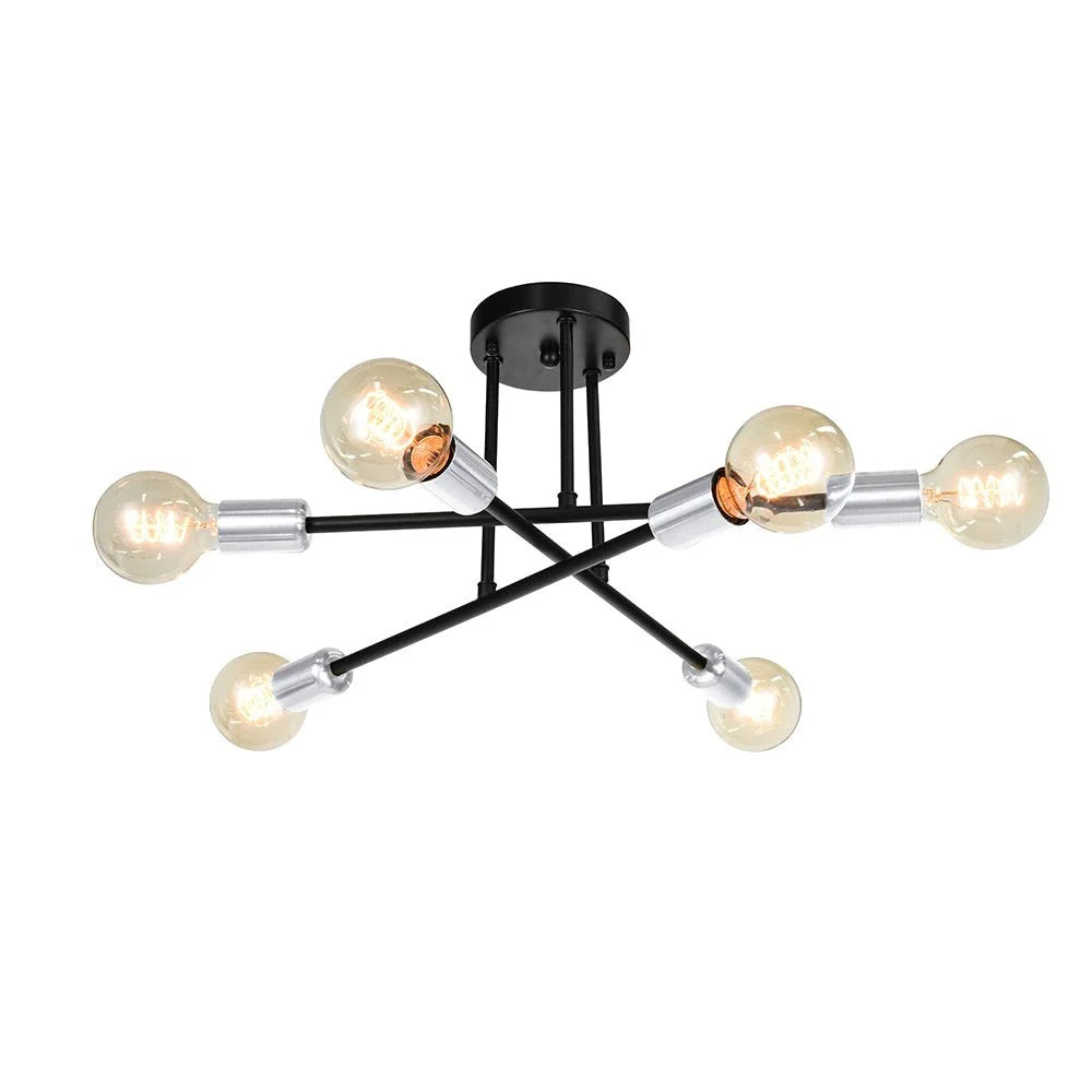 Kitchen Ceiling Lights with 6-Light Sputnik Semi Flush Design Mid-Century Modern