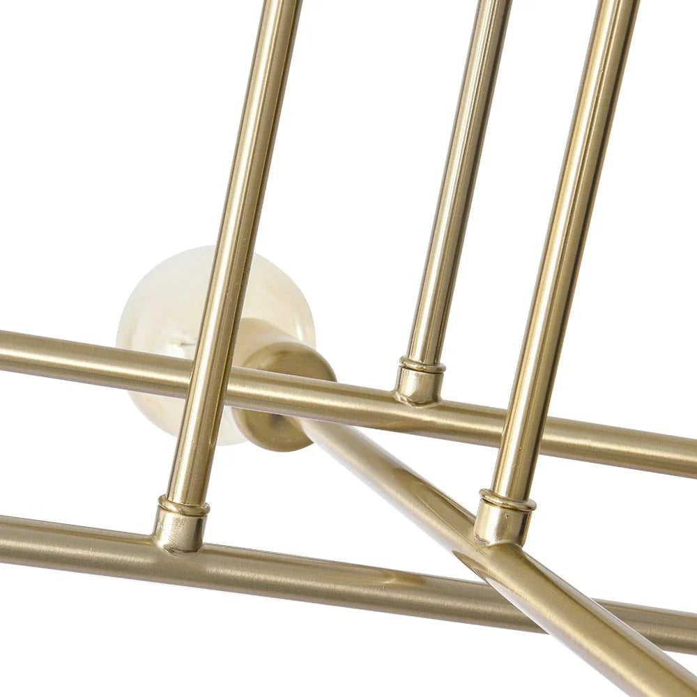 Küchen-Deckenleuchten mit 6 Leuchten im Sputnik-Design, halbaufgesetzt und im Mid-Century-Stil