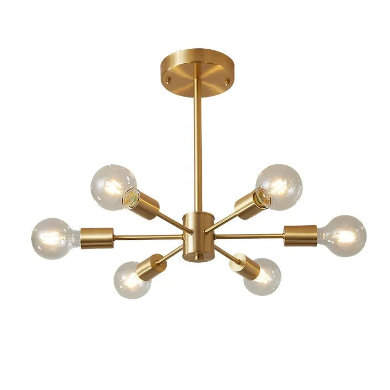 Kitchen Ceiling Lights Semi Flush 6-Light Sputnik Mid-Century Fixture with Metal Canopy