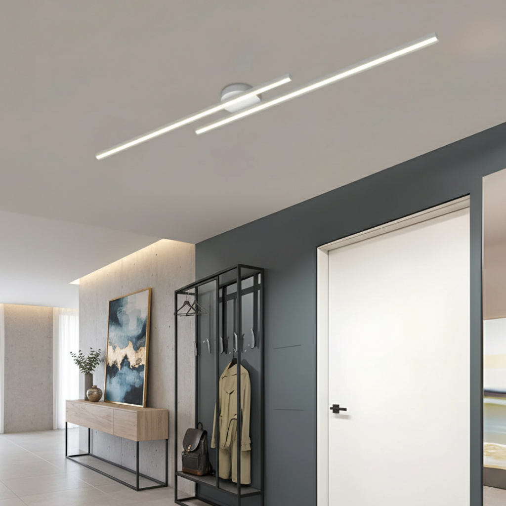 LED Ceiling Light Fixture with Linear Bars Modern Minimalist Flush Mount for Bedroom Dining Room