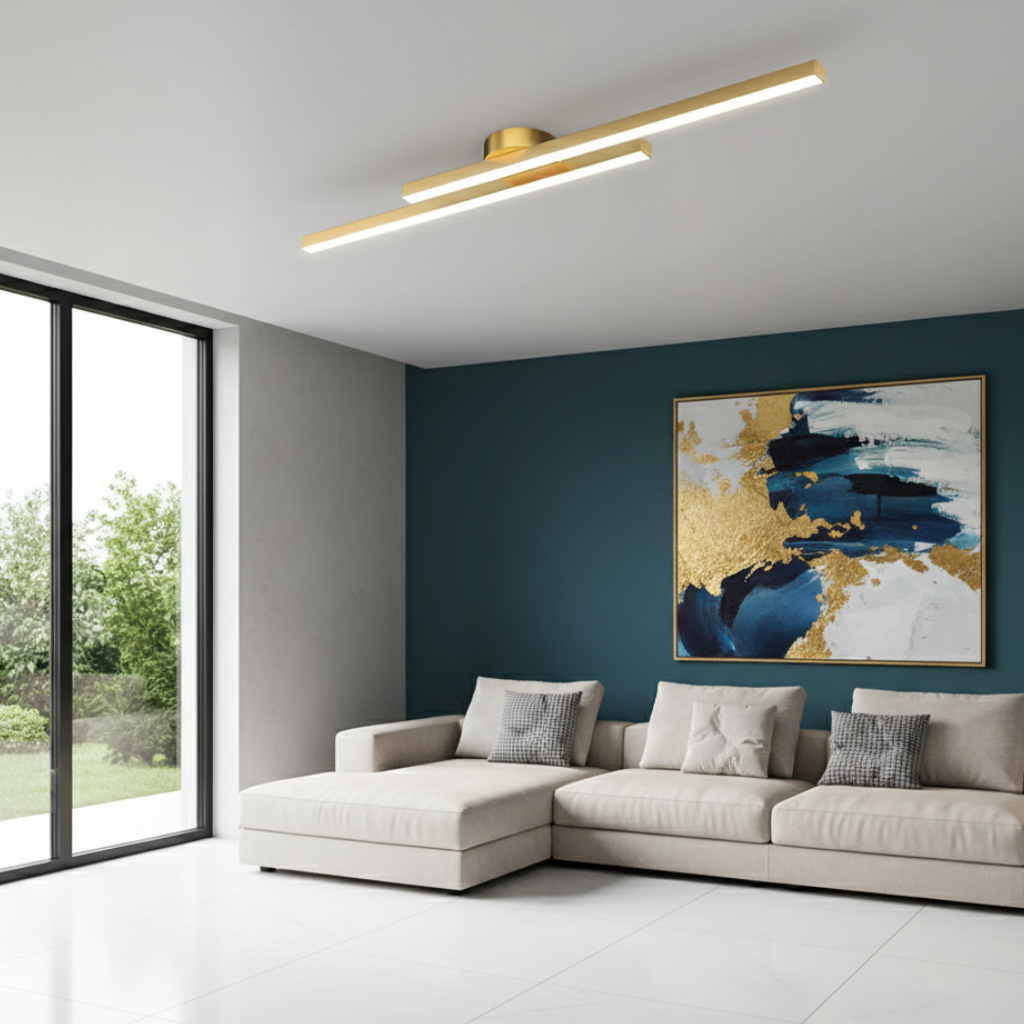 LED-Deckenleuchte mit linearen Streben, modernes minimalistisches Design zur Bündigmontage für Schlafzimmer und Esszimmer