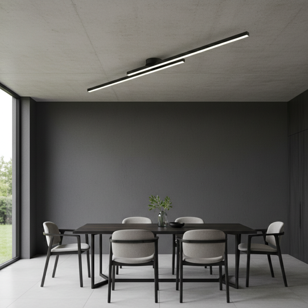 LED-Deckenleuchte mit linearen Streben, modernes minimalistisches Design zur Bündigmontage für Schlafzimmer und Esszimmer