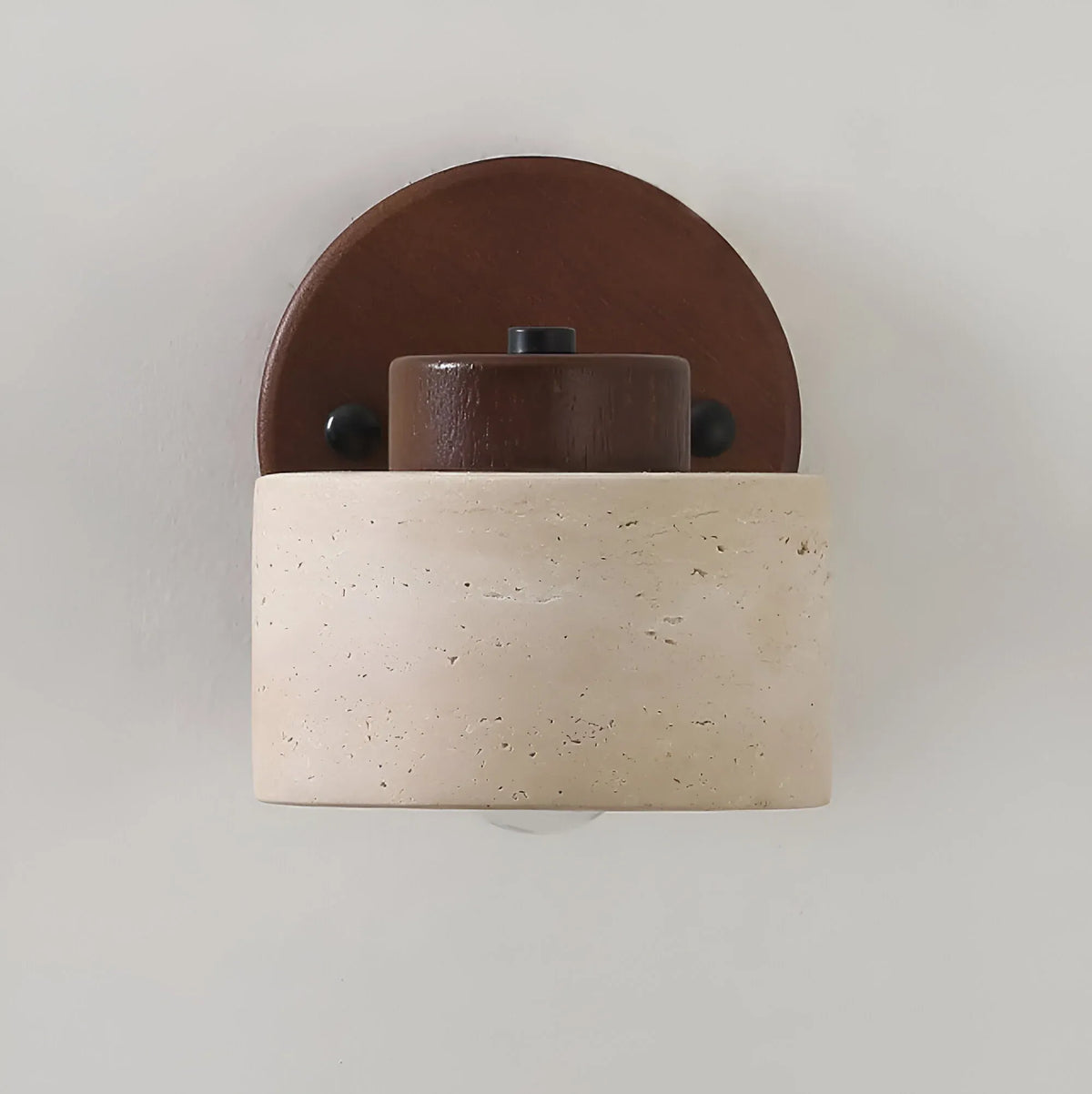 Wall Sconce Lamp with Adjustable Direction and Natural Travertine Stone for Reading