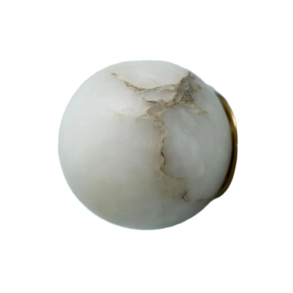 Wall Sconce Lamp with Natural Alabaster Orb and Soft Ambient Glow