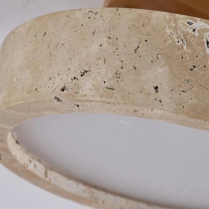 Kitchen Ceiling Light with Travertine Stone Texture and Warm LED for Bedrooms Lounge