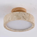Kitchen Ceiling Light with Travertine Stone Texture and Warm LED for Bedrooms Lounge