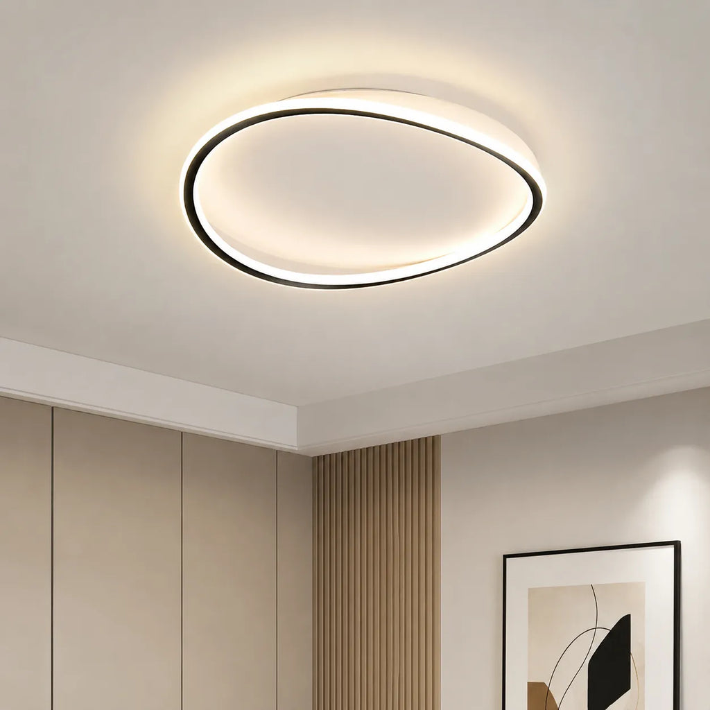 LED Ceiling Light Fixture with Modern Round Profile and Warm Illumination for Bedroom Living Room