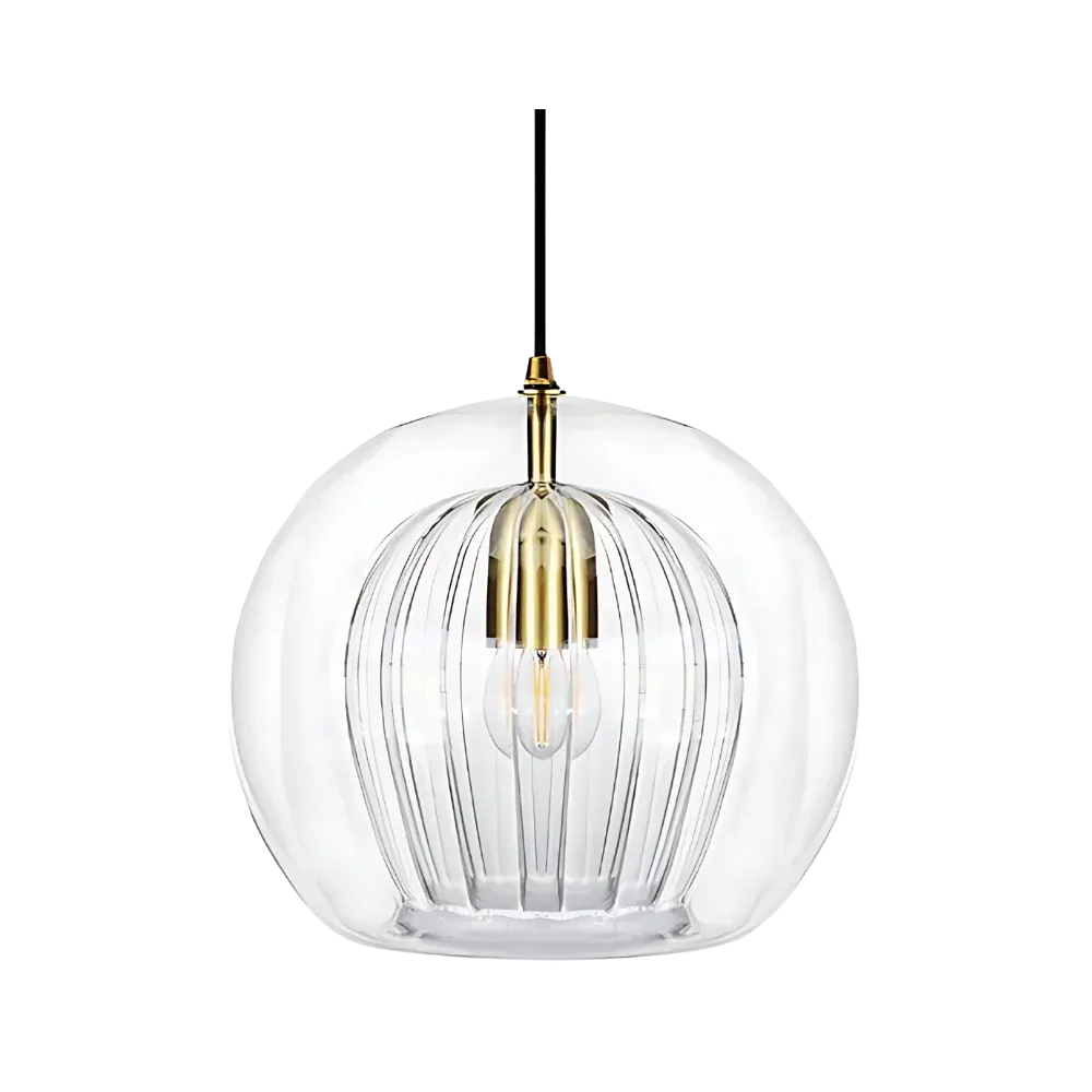 Glass Globe Pendant Light with Adjustable Hanging Height for Dining Room and Kitchen