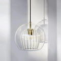 Glass Globe Pendant Light with Adjustable Hanging Height for Dining Room and Kitchen