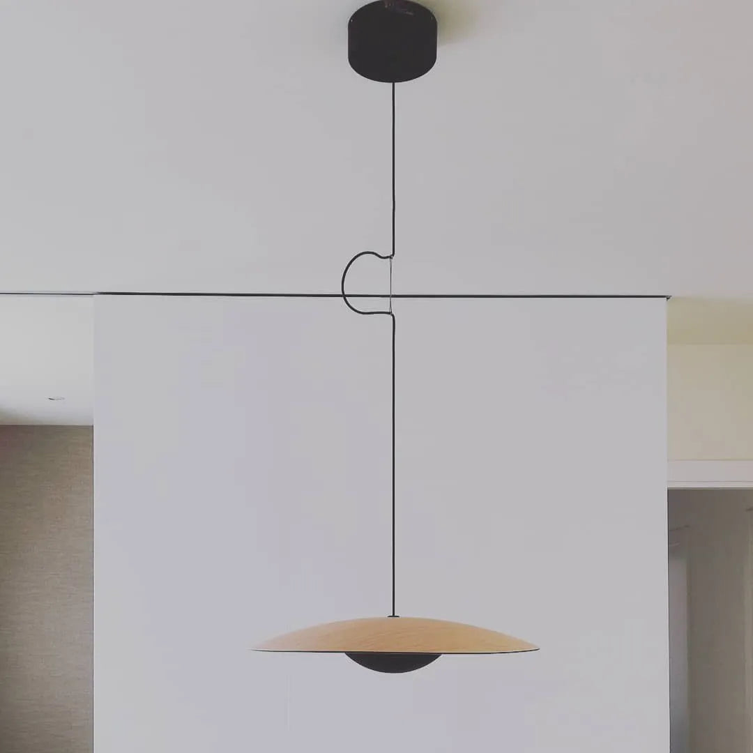 LED-Pendelleuchte mit schlankem Metallscheibenschirm für Ess- und Wohnzimmer