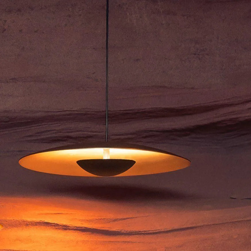 LED-Pendelleuchte mit schlankem Metallscheibenschirm für Ess- und Wohnzimmer