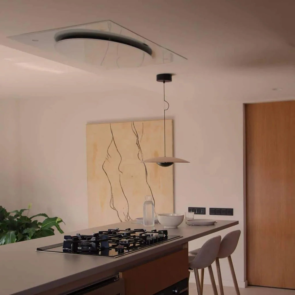 LED-Pendelleuchte mit schlankem Metallscheibenschirm für Ess- und Wohnzimmer