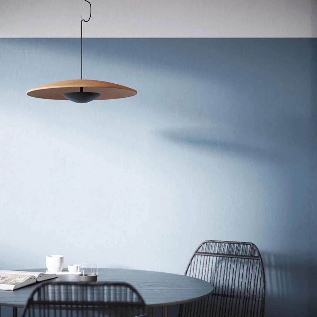 LED-Pendelleuchte mit schlankem Metallscheibenschirm für Ess- und Wohnzimmer