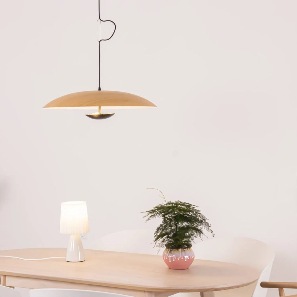 LED-Pendelleuchte mit schlankem Metallscheibenschirm für Ess- und Wohnzimmer