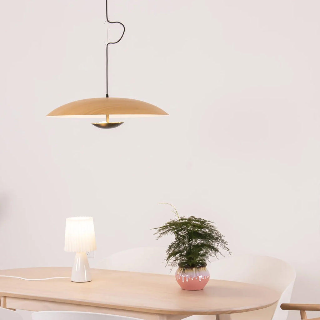 LED-Pendelleuchte mit schlankem Metallscheibenschirm für Ess- und Wohnzimmer