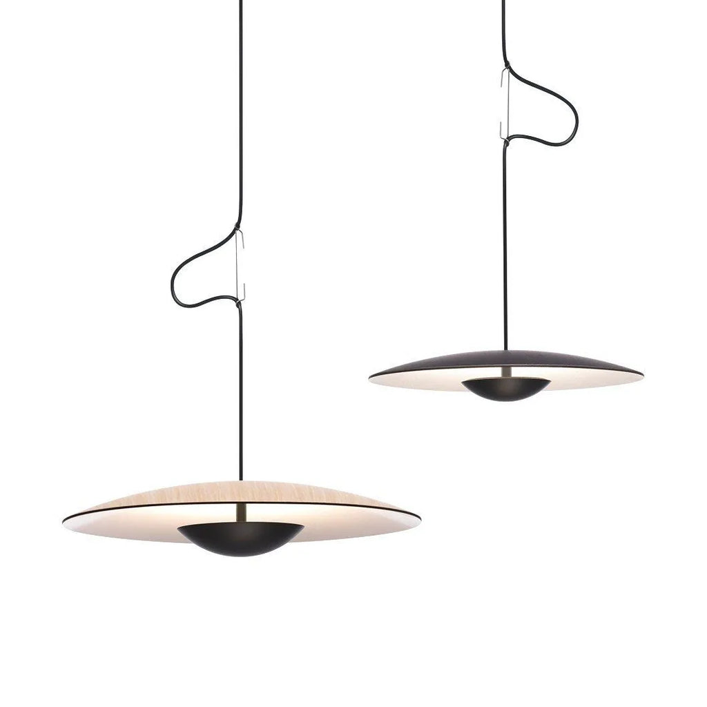 LED-Pendelleuchte mit schlankem Metallscheibenschirm für Ess- und Wohnzimmer