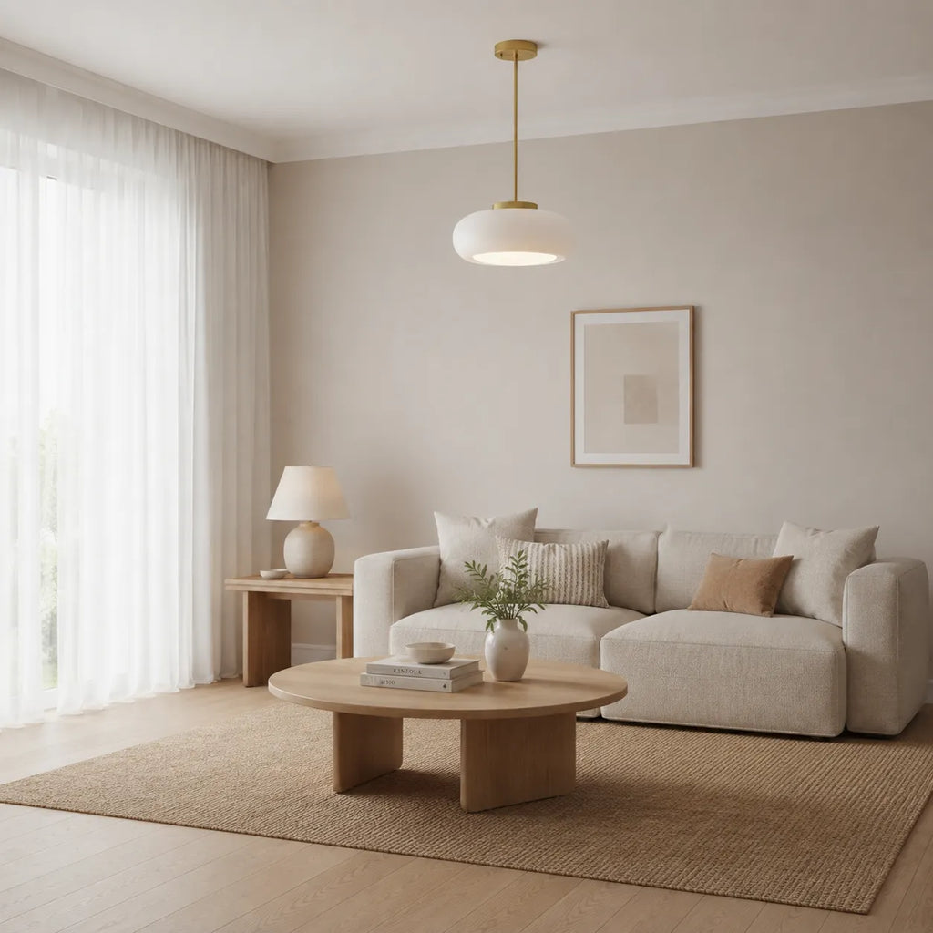 Küchenpendelleuchten mit Messing und Glasschirm im modernen nordischen Design