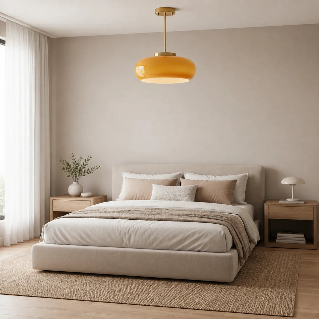 Küchenpendelleuchten mit Messing und Glasschirm im modernen nordischen Design