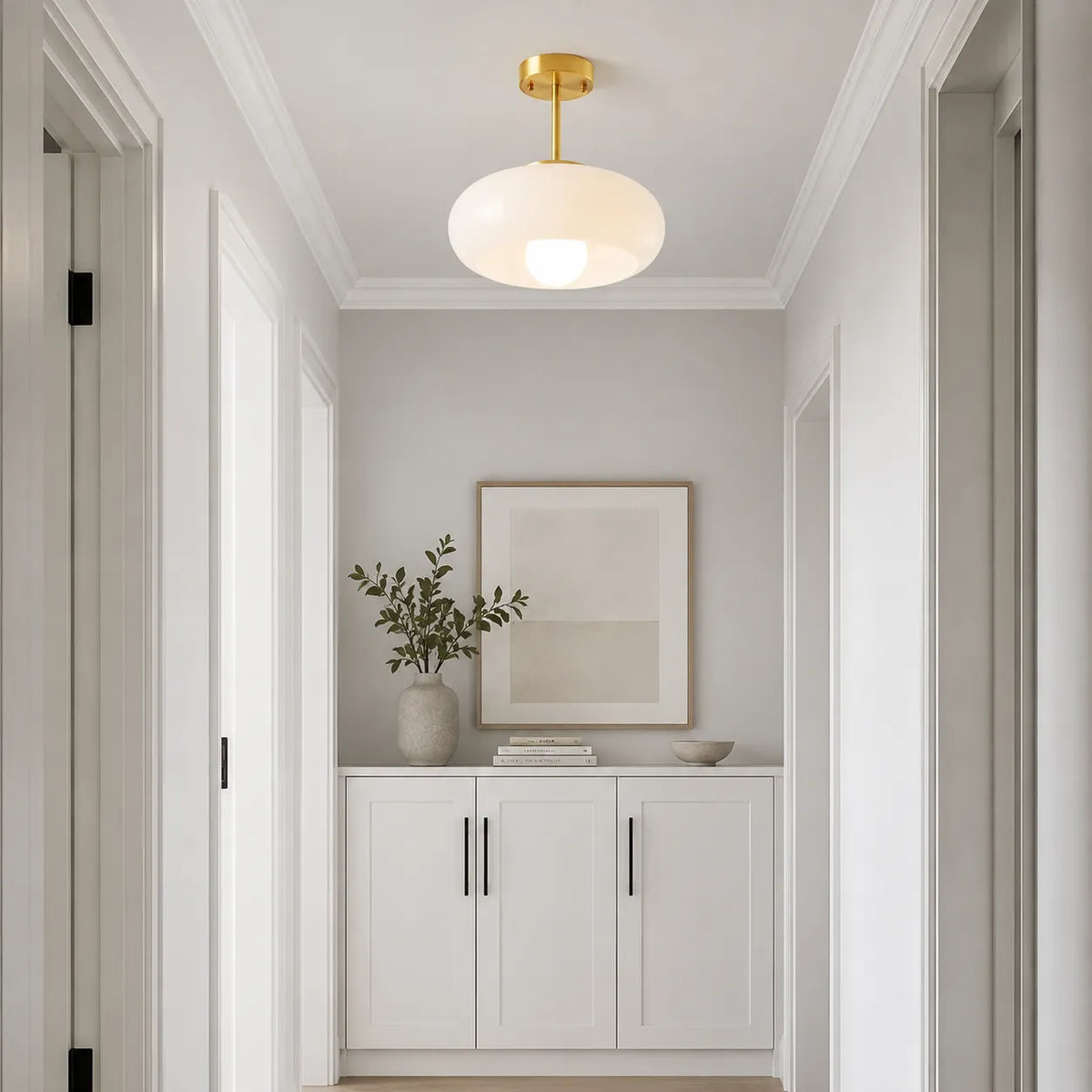 Küchenpendelleuchten mit Messing und Glasschirm im modernen nordischen Design