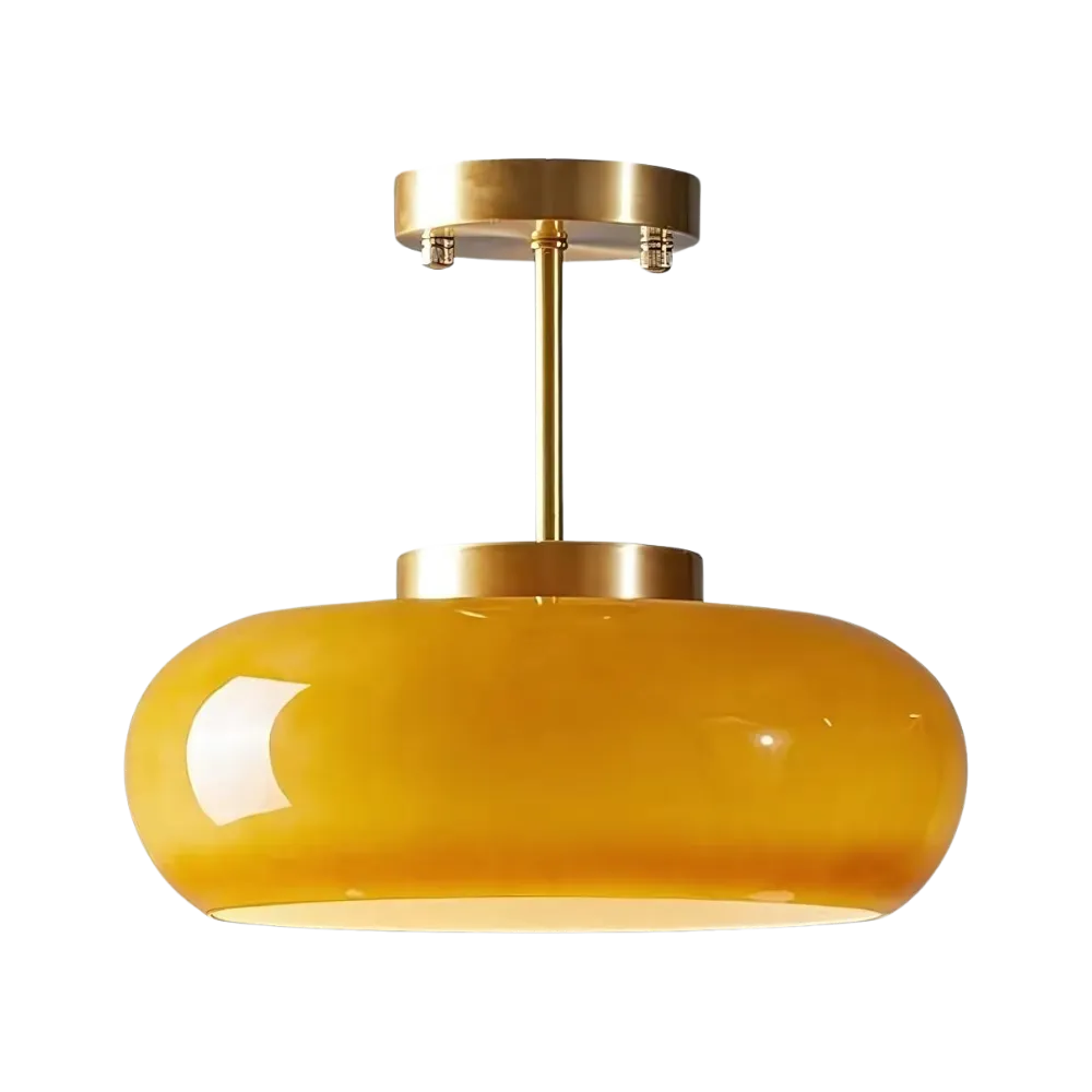 Kitchen Pendant Light Fixtures with Brass and Glass Shade in Modern Nordic Design