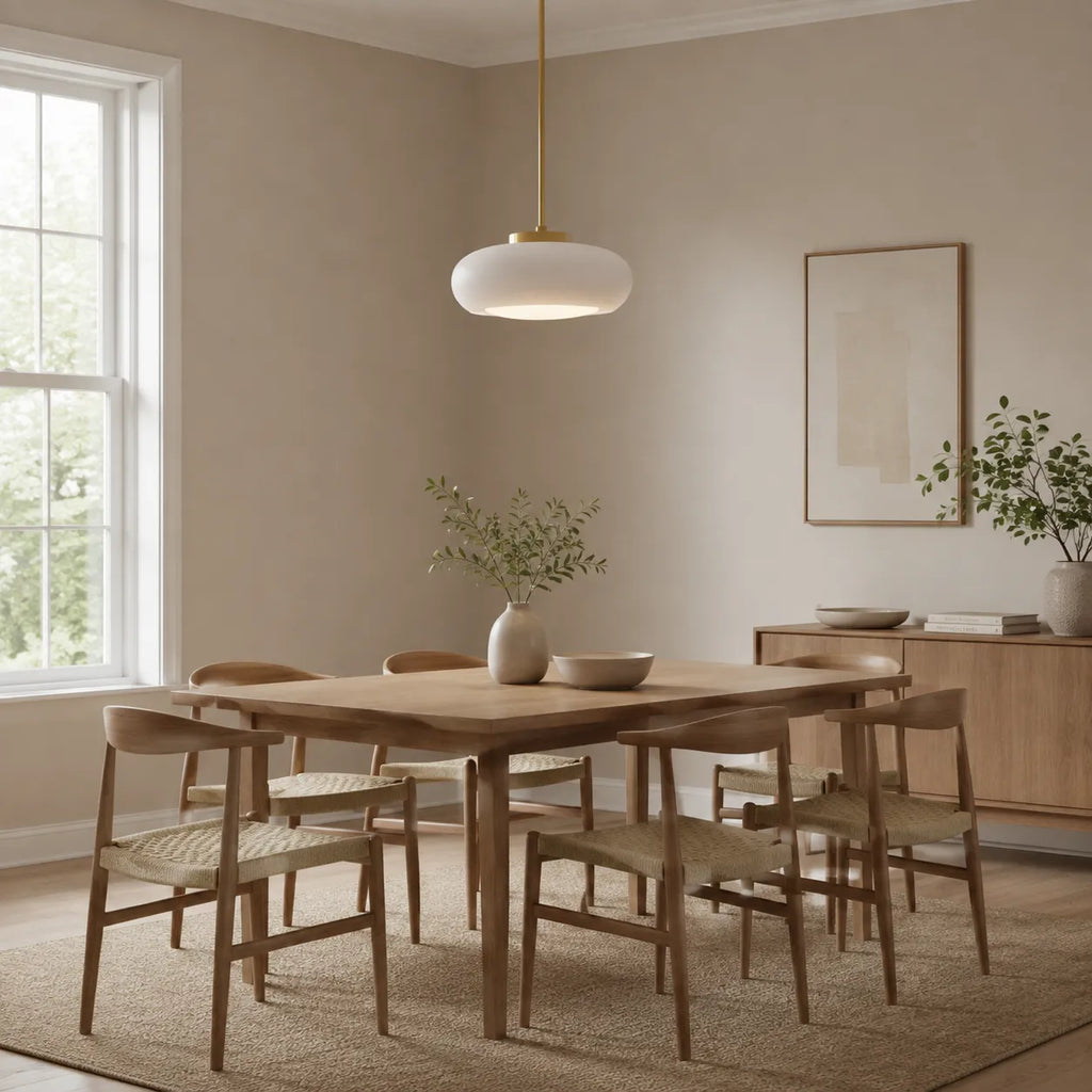 Küchenpendelleuchten mit Messing und Glasschirm im modernen nordischen Design