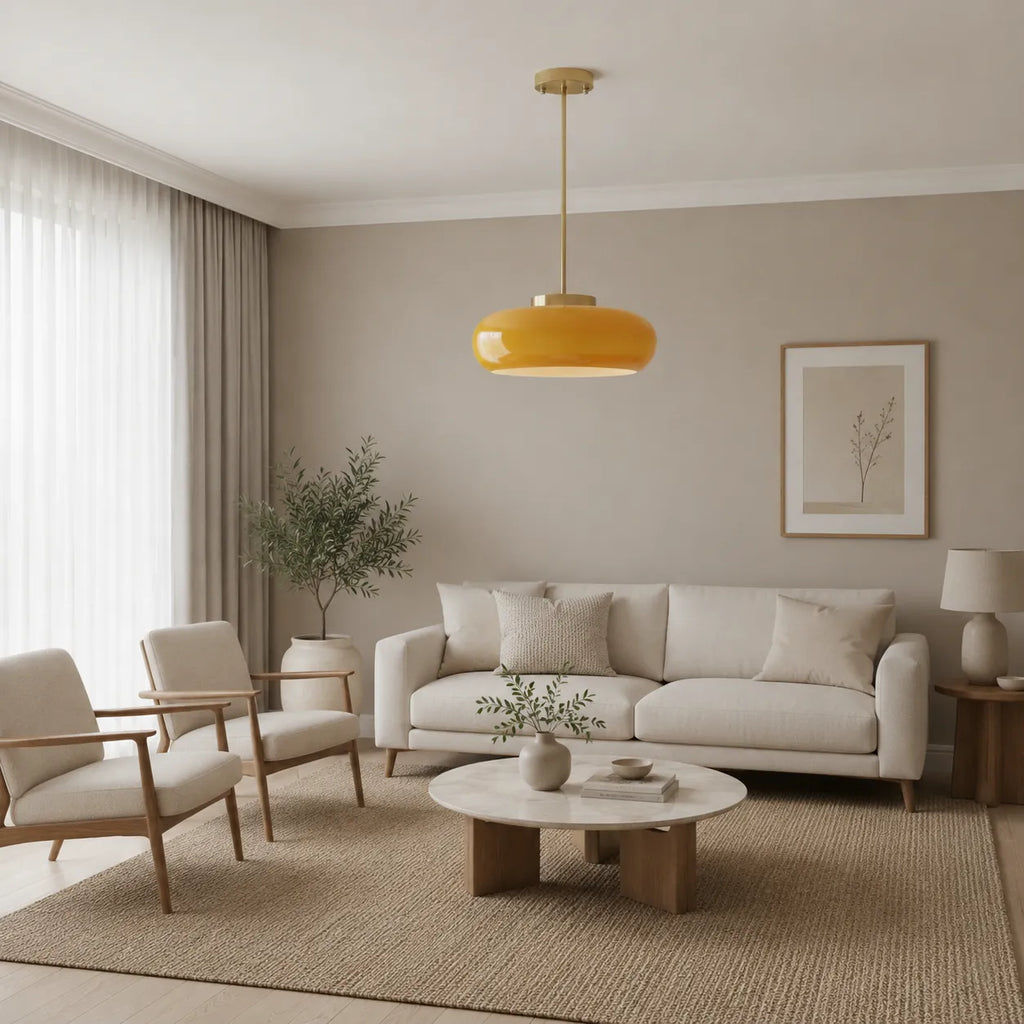 Küchenpendelleuchten mit Messing und Glasschirm im modernen nordischen Design