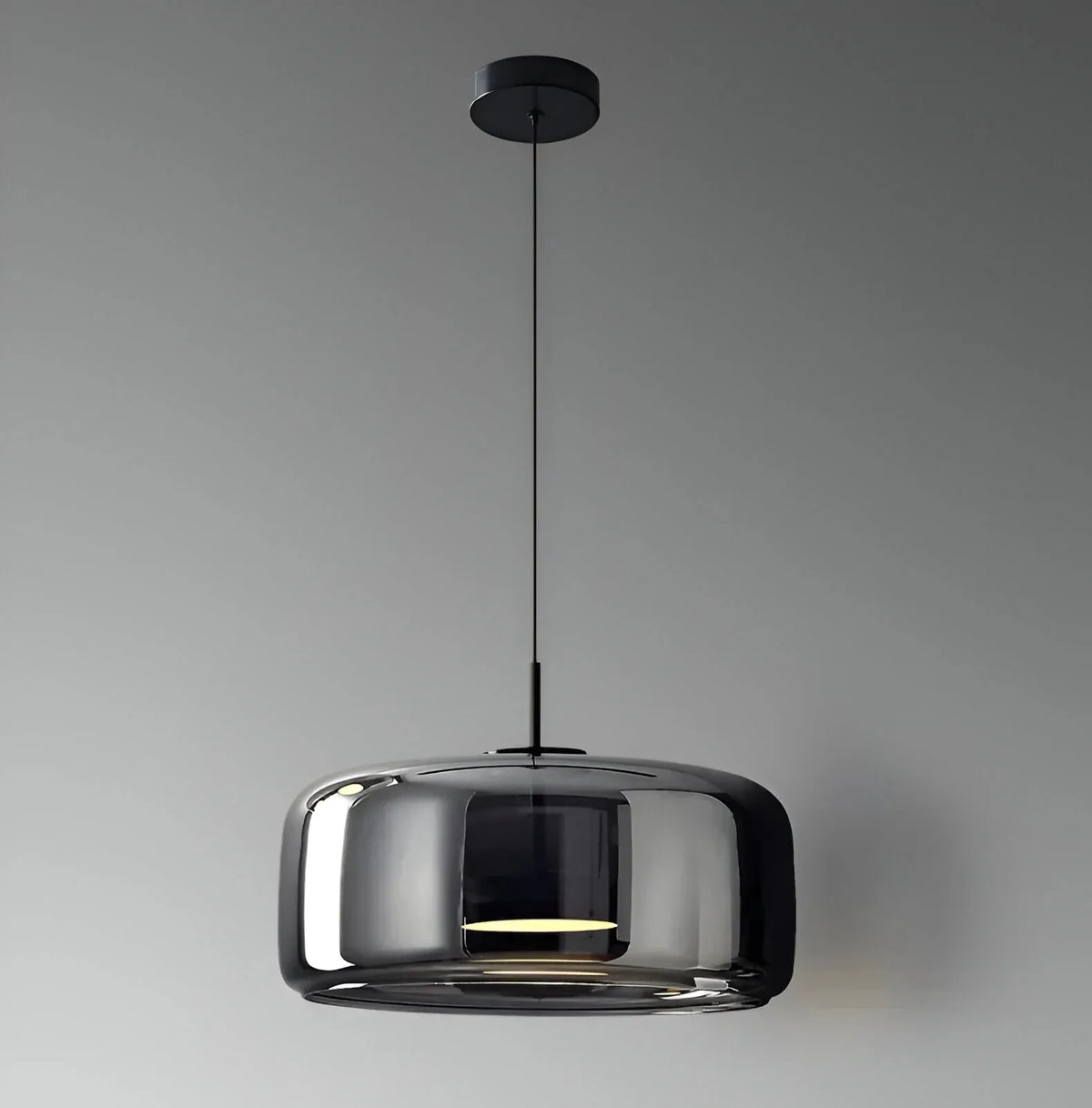 Pendant Light with Sculpted Glass Shade and Layered LED Glow