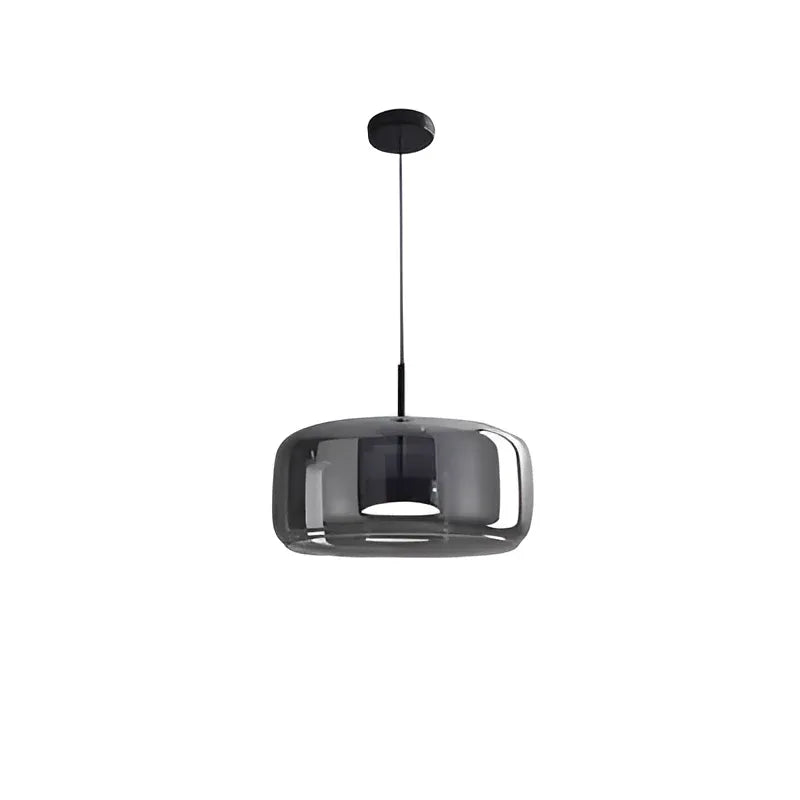 Pendant Light with Sculpted Glass Shade and Layered LED Glow