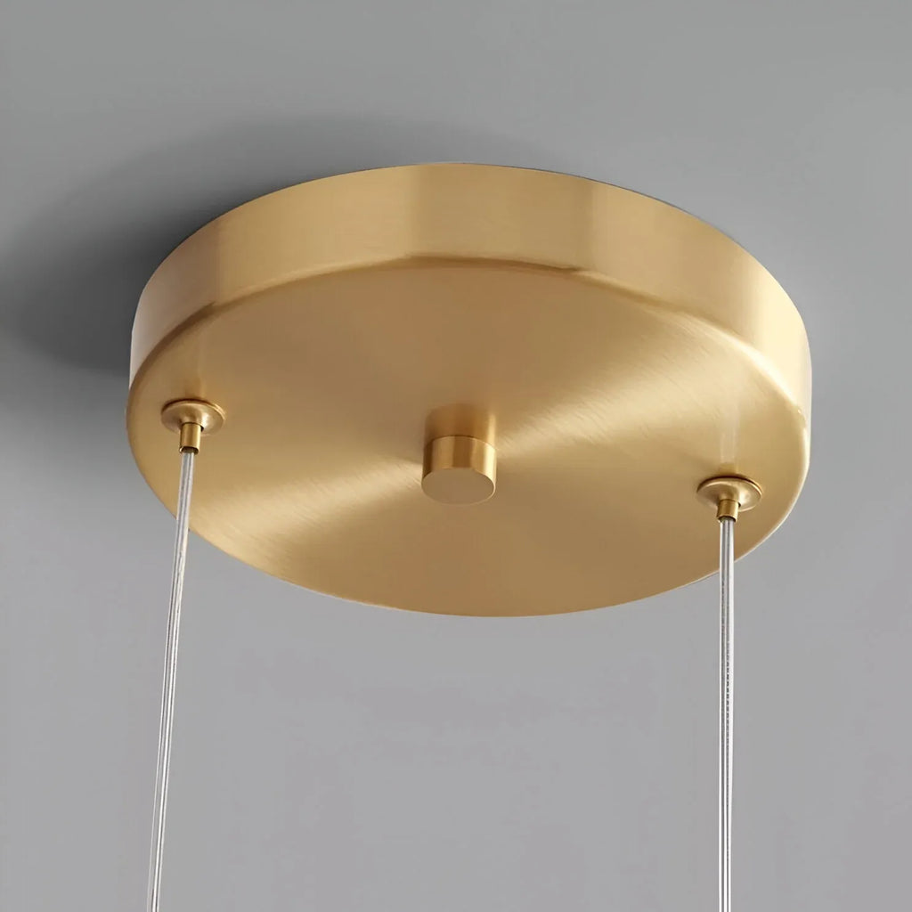 Pendant Light with Sculpted Glass Shade and Layered LED Glow