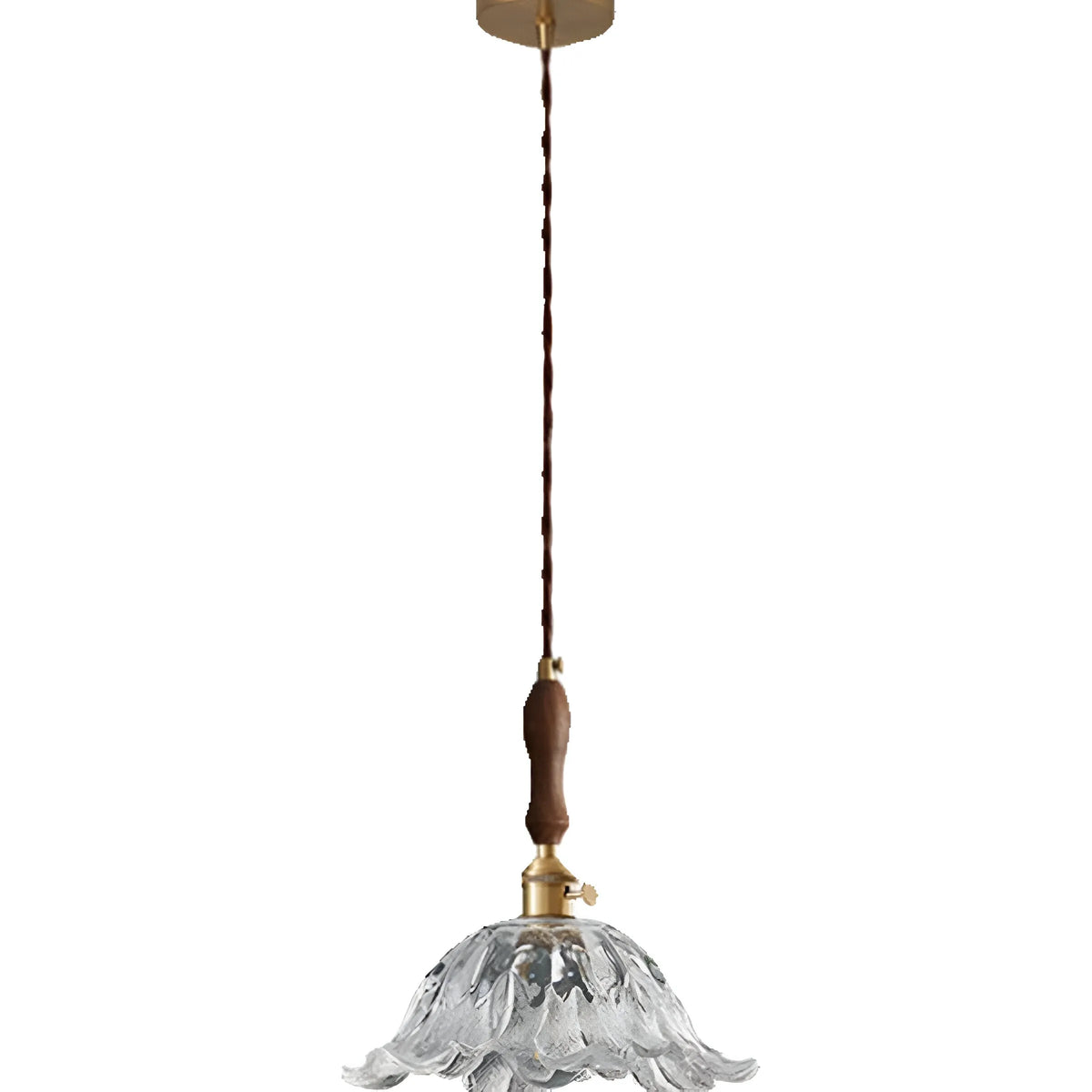 Suspension avec abat-jour en verre en forme de fleur, LED et éclairage vintage pour salle à manger
