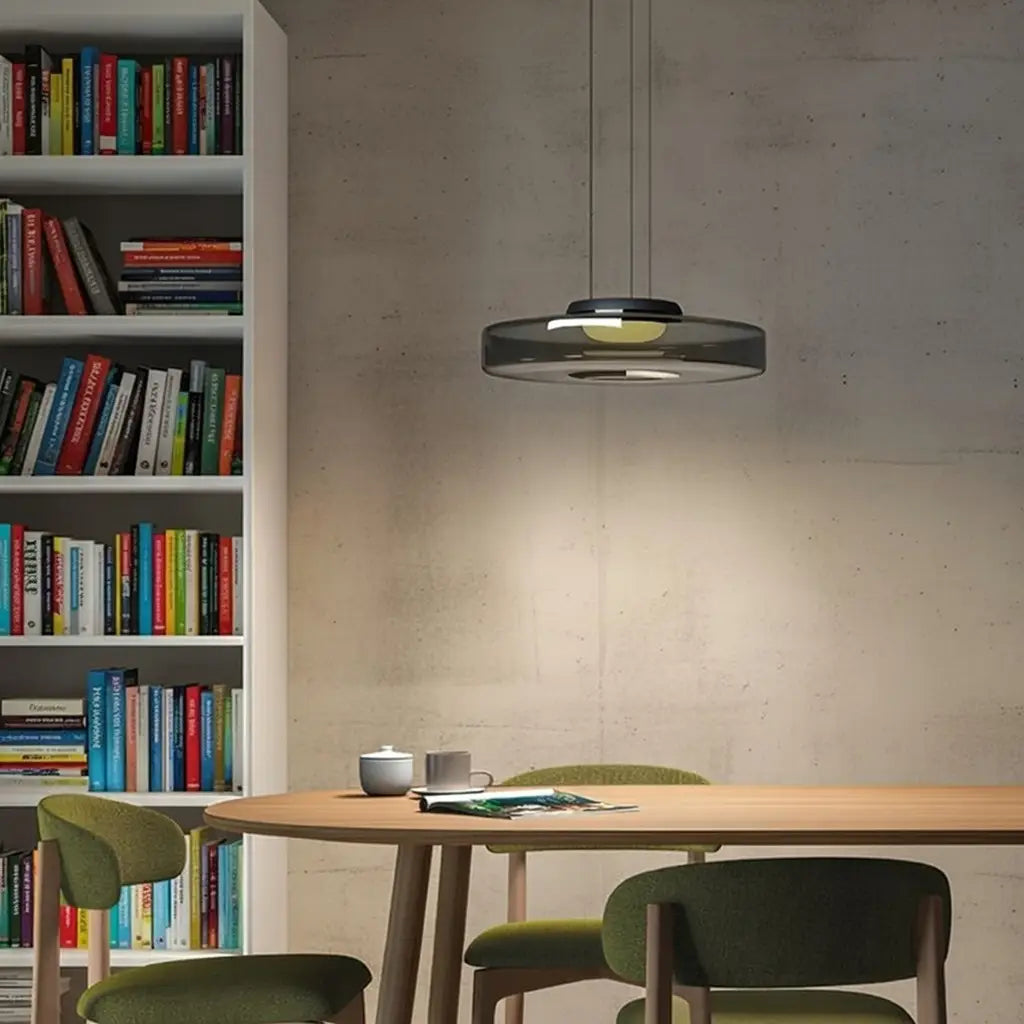 Pendant Light with Layered Glass and LED for Living Room Dining or Kitchen