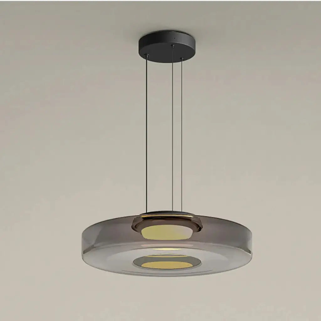 Pendant Light with Layered Glass and LED for Living Room Dining or Kitchen