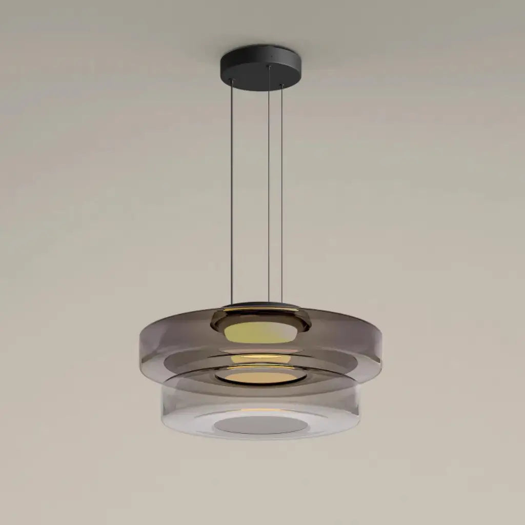 Pendant Light with Layered Glass and LED for Living Room Dining or Kitchen