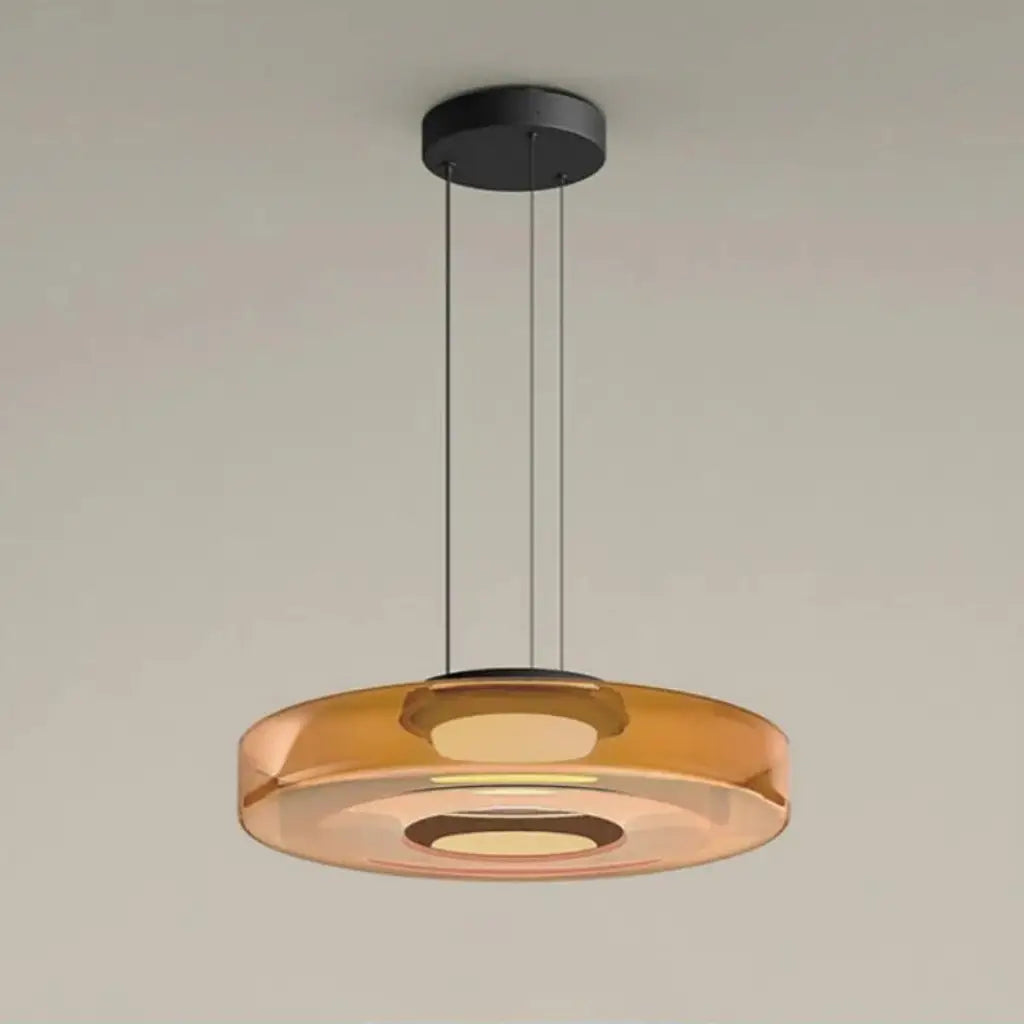 Pendant Light with Layered Glass and LED for Living Room Dining or Kitchen