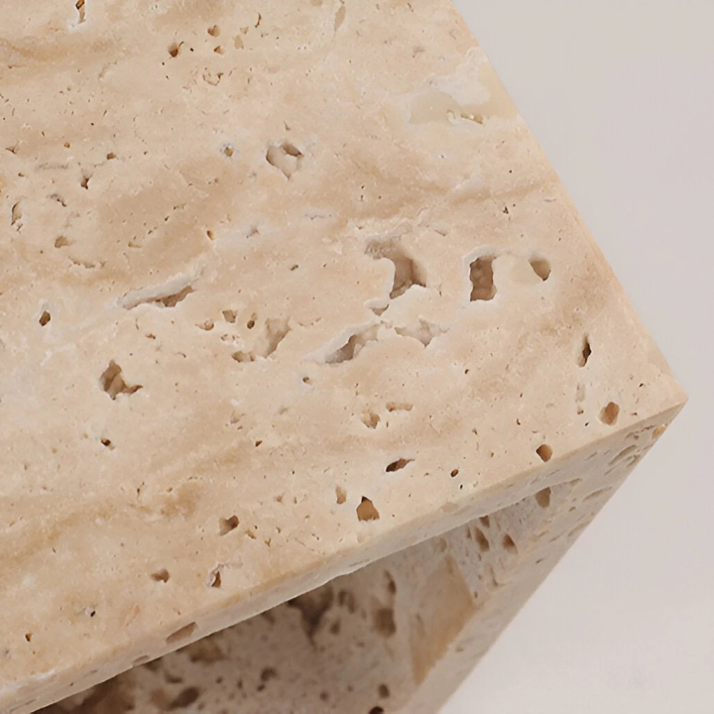 Wall Light with Natural Travertine Stone and Up Down LED Illumination
