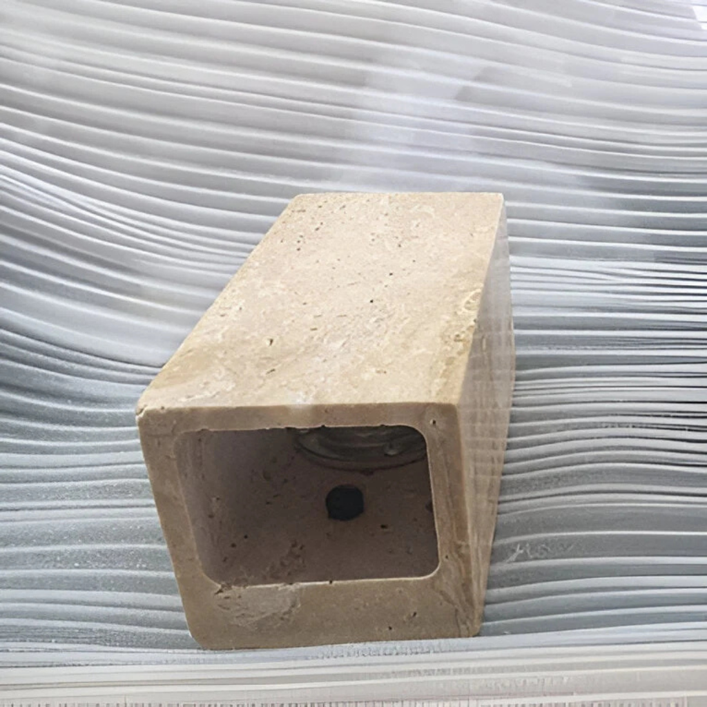 Wall Light with Natural Travertine Stone and Up Down LED Illumination