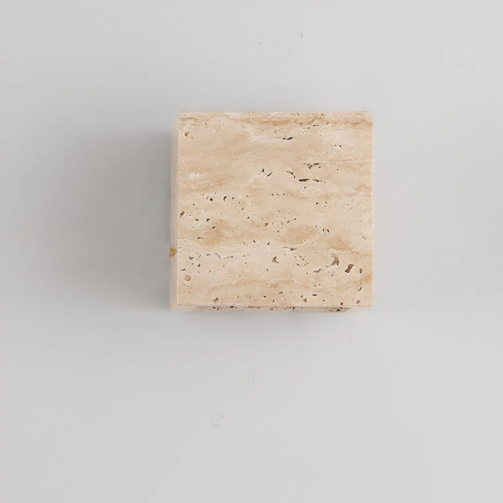 Wall Light with Natural Travertine Stone and Up Down LED Illumination
