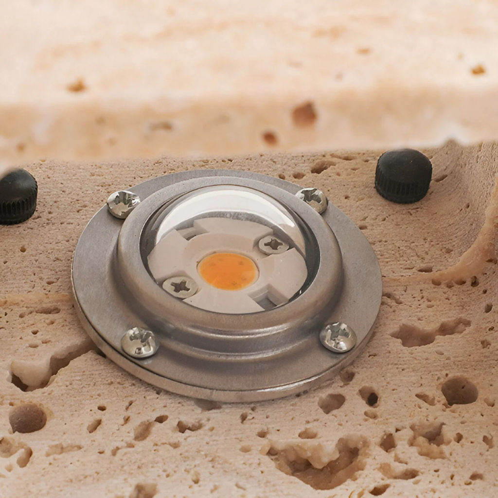 Wall Light with Natural Travertine Stone and Up Down LED Illumination