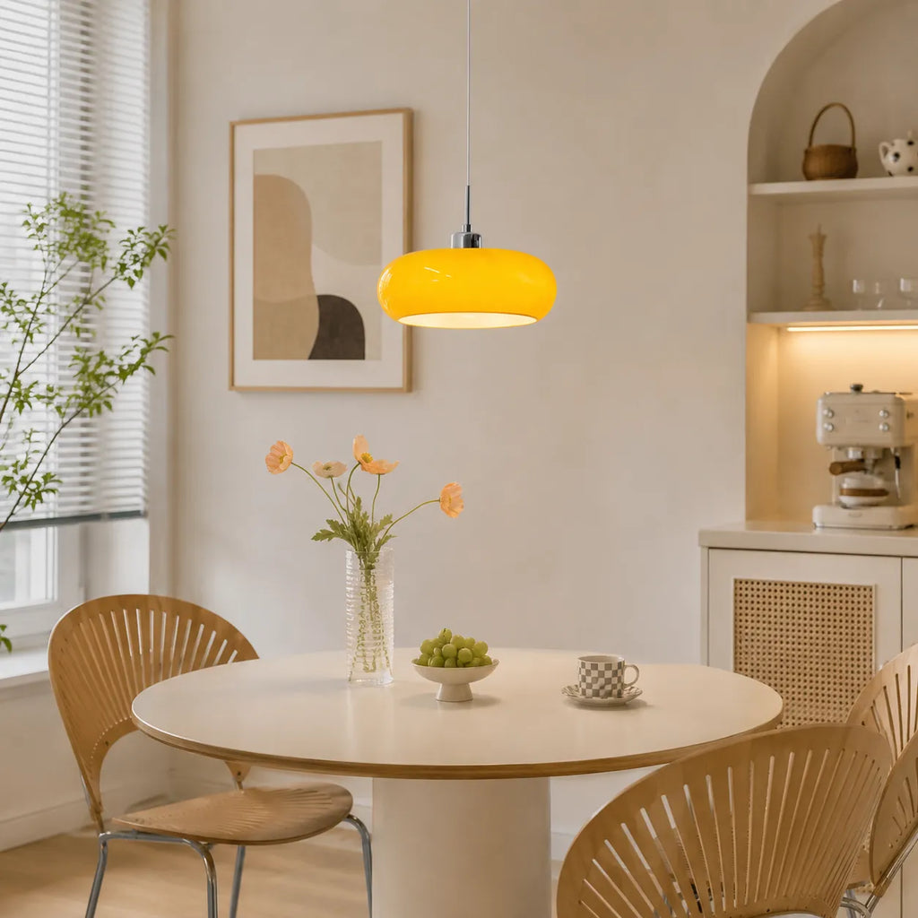 Pendant Light with Geometric Glass and Bauhaus Design for Living Room Dining Kitchen Lighting