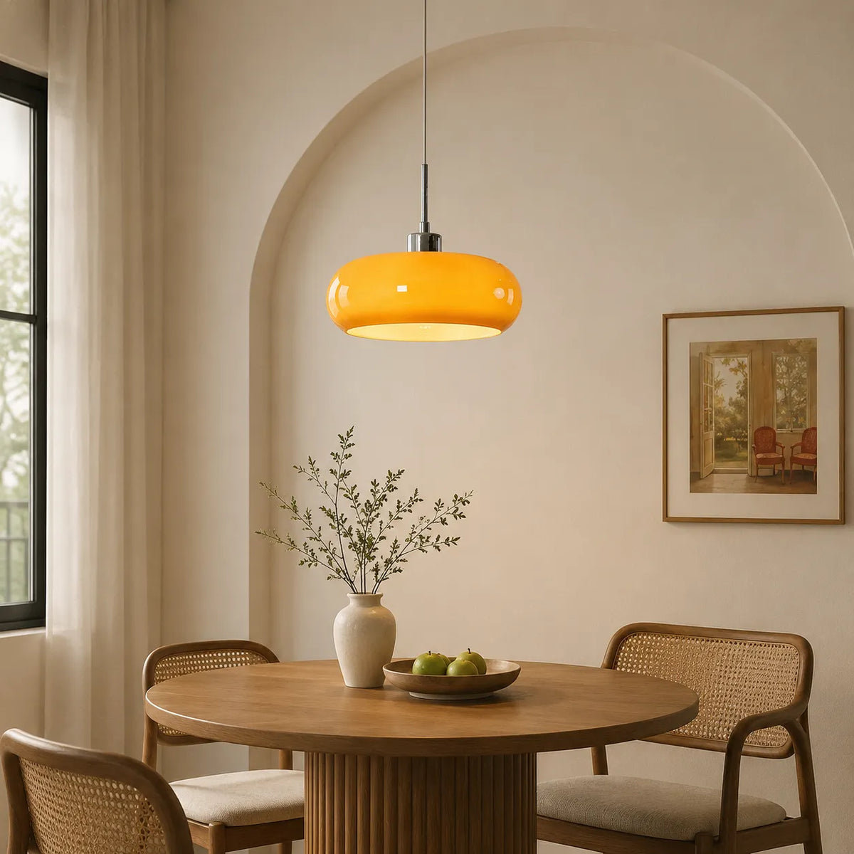 Pendant Light with Geometric Glass and Bauhaus Design for Living Room Dining Kitchen Lighting