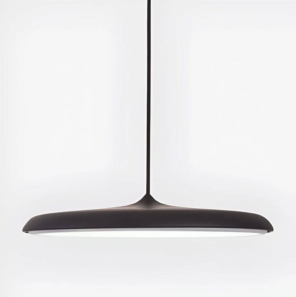 LED Pendant Lights with Modern Metallic Disc Design and Integrated Downward Lighting